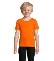 Camiseta de niño de punto liso con cuello redondo personalizable